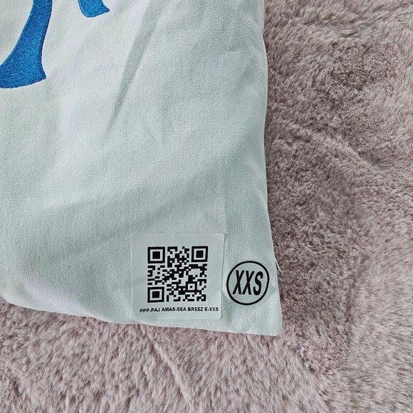 Pink Palm Puff Pajamas in Seabreeze – Size XXS - Picture 6 of 7